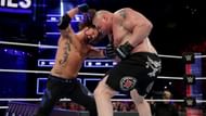 The WWE Champion fights back, trying to build momentum against his much larger opponent.